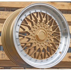 Джанта R14x6.5  4X100  ET  35  73.1  BY479  (BK5616)  Gold+Polished (YP)  Fits for RACIN  (R+L1)  (Style RacingLine)