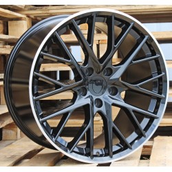 Джанта R21x11.5  5X130  ET  62  71.6  B5541  Black+Polished Lip (BLPL)  Fits for PORCH  (K4+M)  (Black Shining+PL Rear+Front)