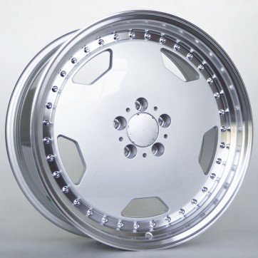 Джанта Faust 8,5X19 5X112 ET35 66,6 Silver Machine Lip Chrome Rivets
