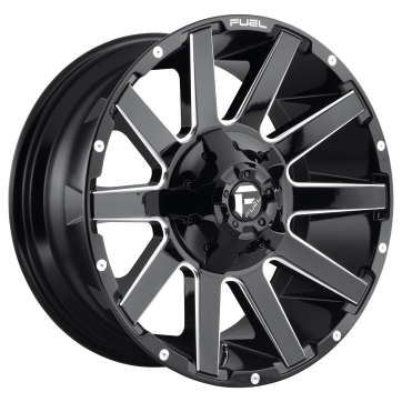 Джанта Fuel 1PC D615 CONTRA 20X9 6x135,139.7 ET 20 106.10 GLOSS BLACK MILLED