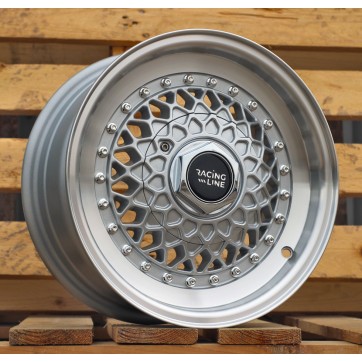 Джанта R13x6  8X100/114.3  ET  25  67.1  L1143  Silver+Polished Lip (SP)  Fits for RACIN  (R)  (BBS Style)