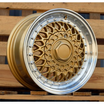 Джанта R16x7.5  8X100/114.3  ET  30  73.1  BY479  (LU247)  Gold+Polished (YP)  Fits for RACIN  (Z5)  (BBS Style)