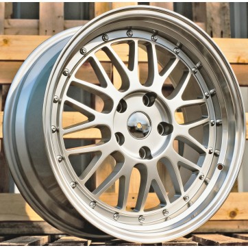 Джанта R17x7.5  4X100  ET  35  67.1  A1025  (3S215)  Silver+Polished Lip (SP)  Fits for RACIN  (P)  (HYBRID FORGED BBS Style)