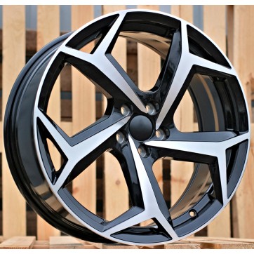 Джанта R17x7.5  5X112  ET  41  57.1  B5340  (H3258F)  Black Polished (MB)  Fits for VW  (Z7)  (HYBRID FORGED)