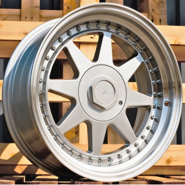 Джанта R17x8.5  4X100  ET  25  57.1  7905F  Silver+Polished Lip (SP)  For RACIN  (Z6)  (HARTGE Style)