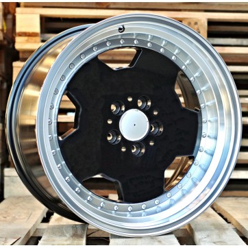 Джанта R17x8  5X112  ET  25  66.6  B5852  (BY1781)  Black+Polished Lip (BLPL)  Fits for MER  (Z2)  (MONOBLOCK Style)