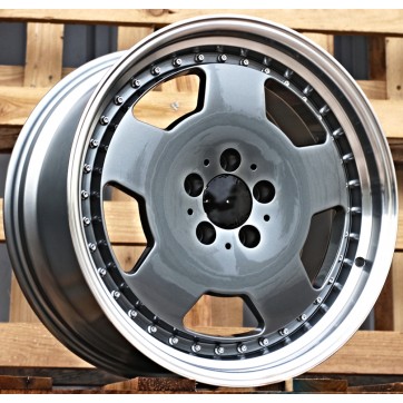 Джанта R18x8  5X112  ET  35  66.6  B5852  (FBX455)  Graphite+Polished Lip (GRPL)  Fits for MER  (M)  (HYBRID FORGED MONOBLOCK Style Rear+Front)