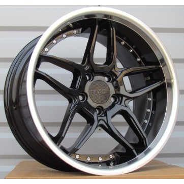 Джанта R19x8.5  5X120  ET  35  72.6  SSA01  (HX030)  Black+Polished Lip (BLPL)  For HAXER  (P)  (Rear+Front)