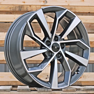 Джанта R19x8  5X112  ET  39  66.5  FBX507  Grey Polished (MG)  Fits for AUD  (P2)  (HYBRID FORGED)
