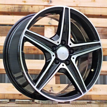 Джанта R19x8  5X112  ET  43  66.6  B5052  (FBX163)  Black Polished (MB)  Fits for MER  (P2+S)  (HYBRID FORGED)