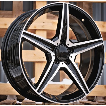 Джанта R19x8  5X112  ET  43  66.6  B5052  (FBX163)  Black Polished (MB)  Fits for MER  (P2+S)  (HYBRID FORGED)