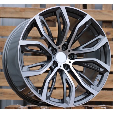 Джанта R21x11.5  5X120  ET  38  74.1  A5040  (BK510)  Grey Polished (MG)  Fits for BMW  (K4)  (Rear+Front)