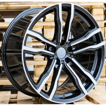 Джанта R21x11.5  5X120  ET  38  74.1  BY588  (DLJ588)  Black Polished (MB)  Fits for BMW  (Z2)  (Rear+Front)