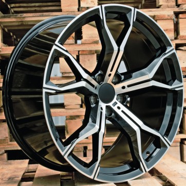 Джанта R22x9.5  5X112  ET  37  66.6  B5498  (H959F)  Black Polished (MB)  Fits for BMW  (Z8)  (Front+Rear HYBRID FORGED)