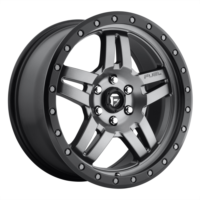 Джанта Fuel 1PC D558 ANZA 15X8 5x114.3 ET -18 72.56 MATTE GUNMETAL BLACK BEAD RING