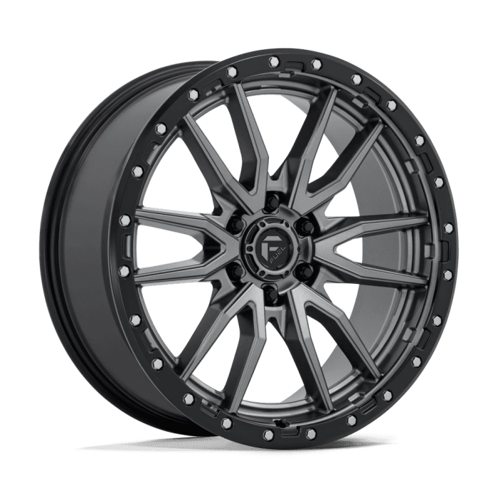 Джанта Fuel 1PC D680 REBEL 22X9 6x139.7 ET 20 106.10 MATTE GUNMETAL BLACK BEAD RING