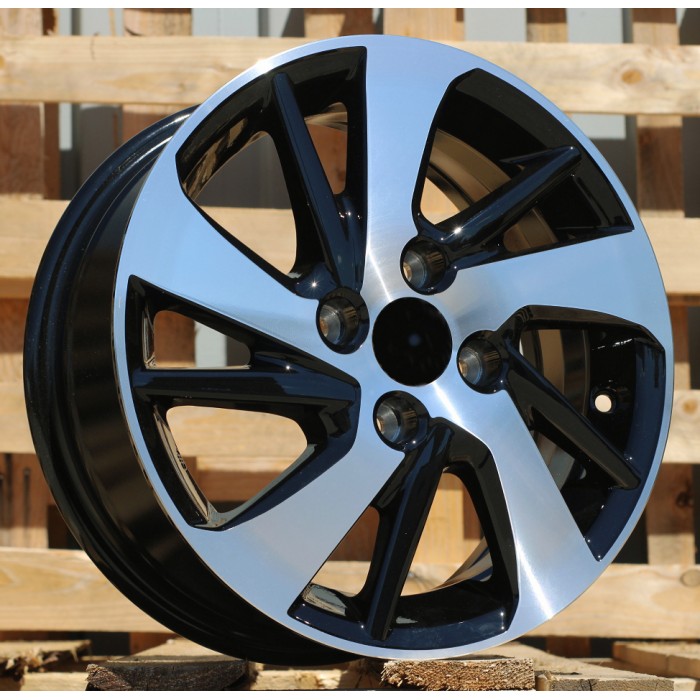 Джанта R14x5.5  4X100  ET  45  54.1  F0458  (LU1543)  Black Polished (MB)  Fits for TOYOT  (R+Z5)
