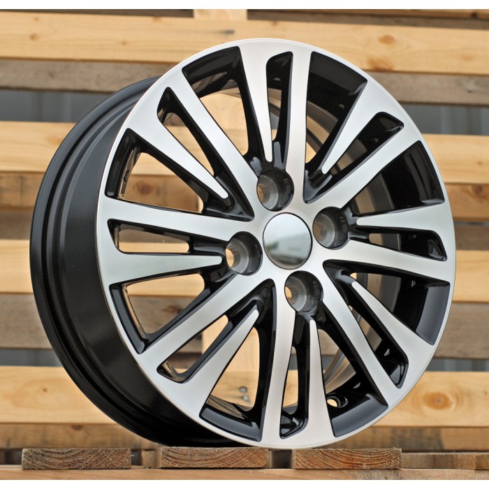 Джанта R14x5.5  4X100  ET  45  54.1  F1438  (LU1437)  Black Polished (MB)  Fits for TOYOT  (R+Z5+P1)