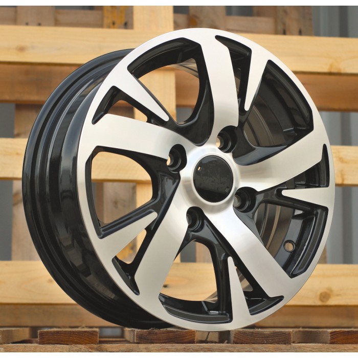 Джанта R14x5.5  4X114.3  ET  45  60.1  I5391  Black Polished (MB)  Fits for RACIN  (A)