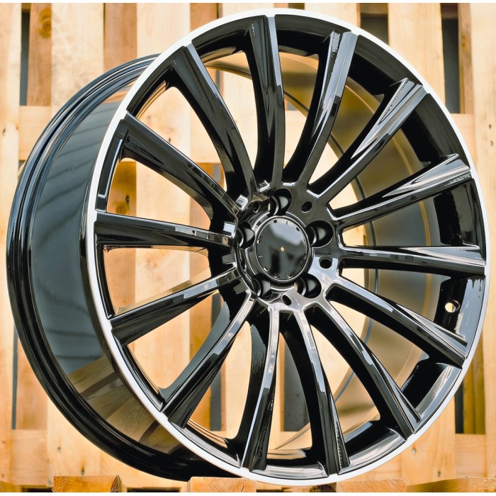 Джанта R15x6  5X112  ET  44  66.6  B1048  Black+Polished Lip (BLPL)  For MER  (Z2)