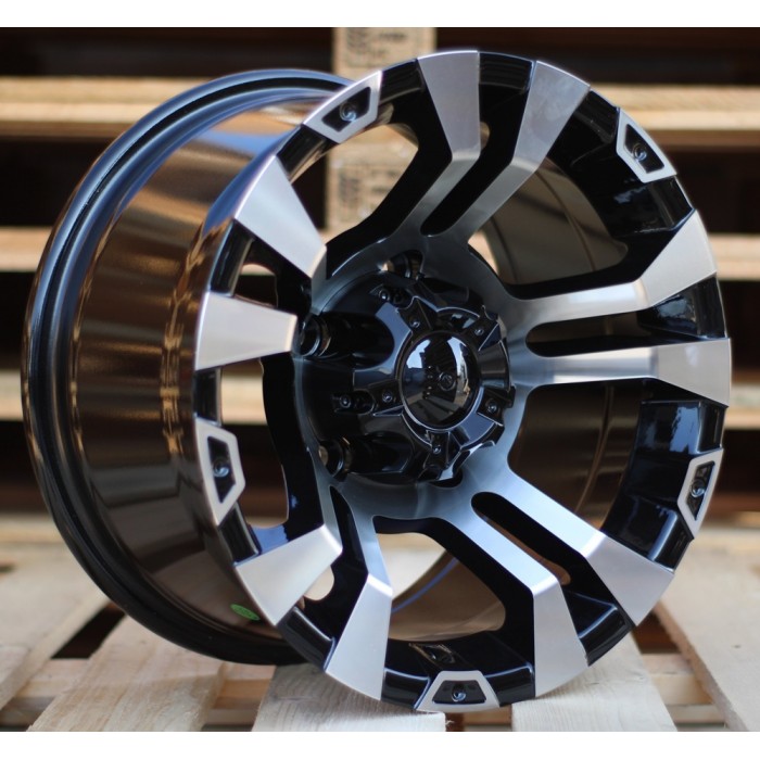Джанта R15x8  5X114.3  ET  M10  83.1  BK859  Black Polished (MB)  Fits for 4X4  (P)