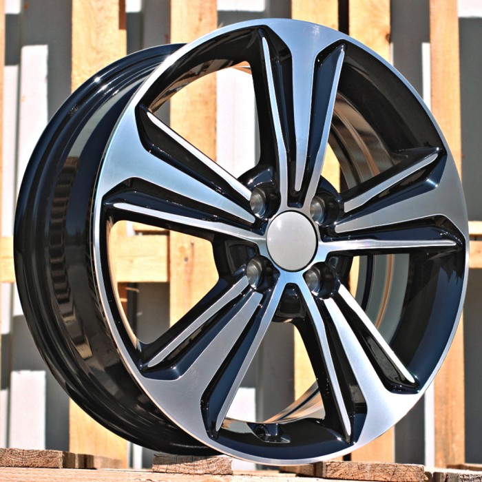Джанта R16x6  4X100  ET  50  54.1  B1627  (IN5368)  Black Polished (MB)  Fits for HYUND  (Z5)