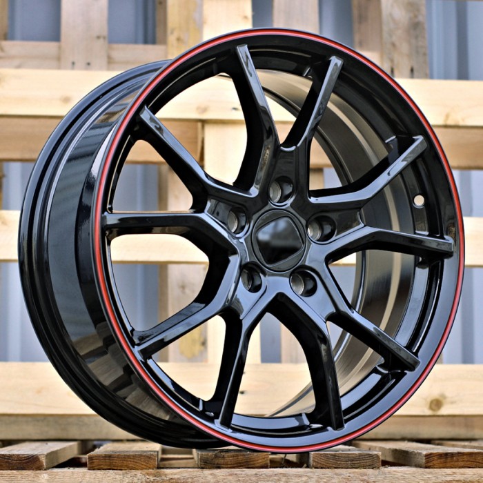 Джанта R17x7.5  5X114.3  ET  45  64.1  B1418  (IN5381)  Black+Red Line (BR)  Fits for HOND  (K8)