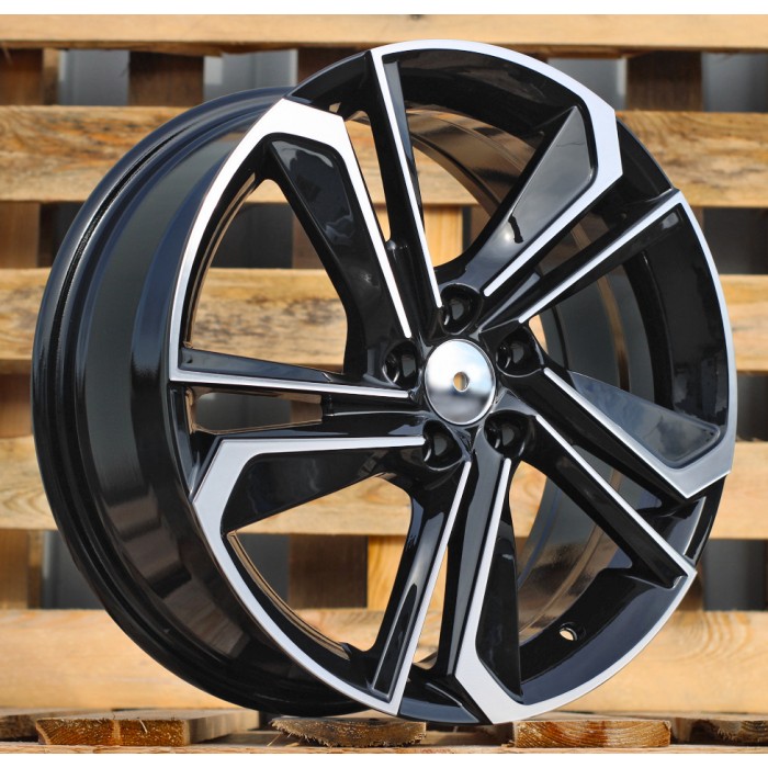 Джанта R17x7  5X100  ET  51  57.1  B1113  Black Polished (MB)  Fits for SKODA  (R+M)