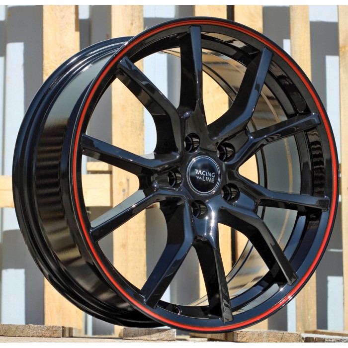 Джанта R17x7  5X105  ET  40  56.6  B5253  Black+Red Line (BR)  Fits for RACIN  (L3)