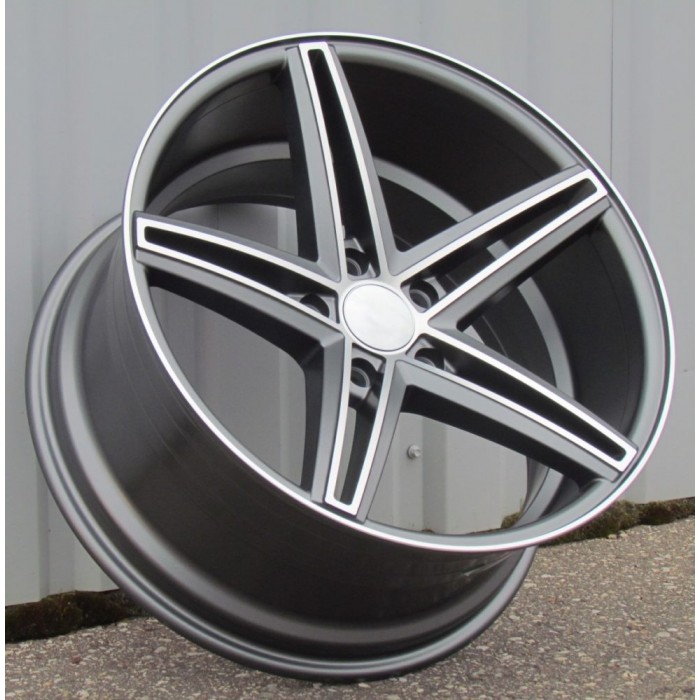 Джанта R18x8  5X120  ET  35  72.6  QC521  Grey Polished Half Matt (MGHM)  For RACIN  (K4)  ((Rear+Front) Style Vossen