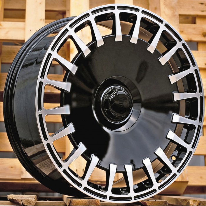 Джанта R19x8.5  5X112  ET  36  66.6  I0343  (3S189)  Black Polished (MB)  Fits for MER  (K4+P)  (HYBRID FORGED Fit for BRAB Style Rear+Front)