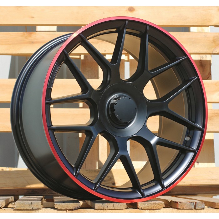 Джанта R19x8.5  5X112  ET  38  66.6  B1258  Black Half Matt+Red Lip (BLHMRL)  For MER  (Z4)  (Rear+Front)
