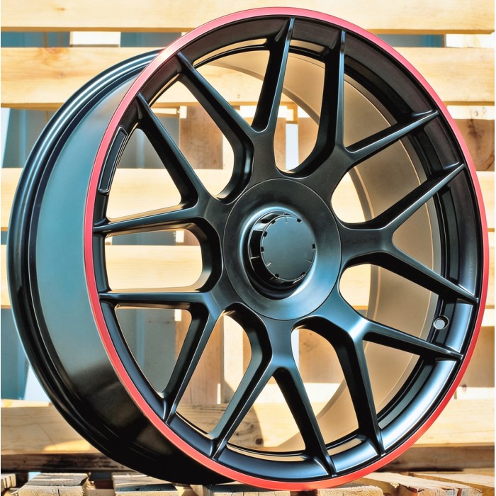 Джанта R19x9.5  5X112  ET  42  66.6  B1258  Black Half Matt+Red Lip (BLHMRL)  Fits for MER  (Z4)  (Rear+Front)