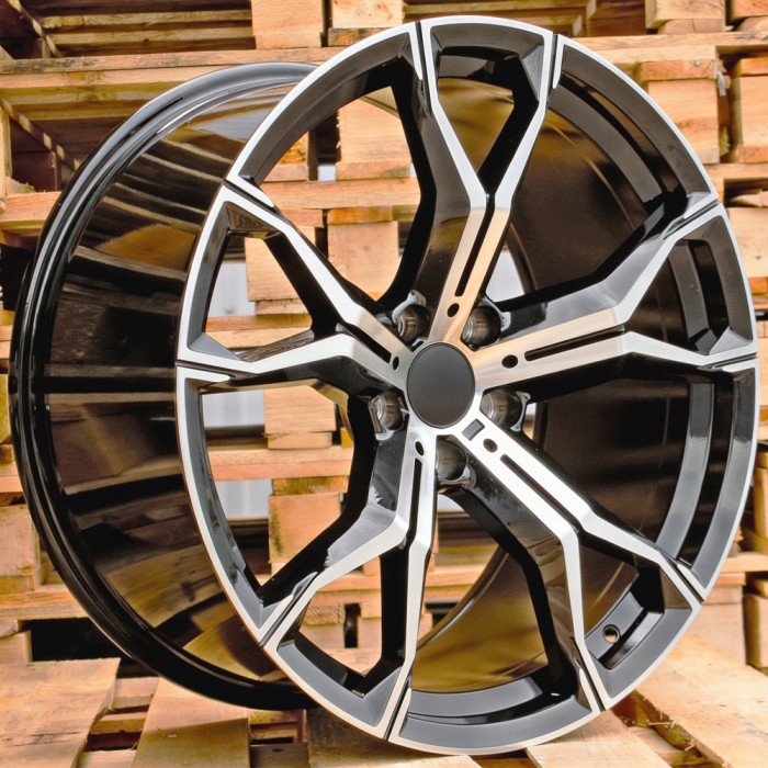 Джанта R21x10.5  5X120  ET  40  74.1  B5498  (HE5034)  Black Polished (MB)  For BMW  (P1)  (Rear+Front)