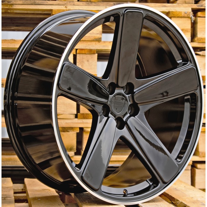 Джанта R21x9  5X112  ET  26  66.5  FE023  (BY1120)  Black+Polished Lip (BLPL)  Fits for PORCH  (Z3)  (Rear+Front)